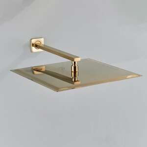 EJ Products 10 cm square gold shower head with arm - Shower head