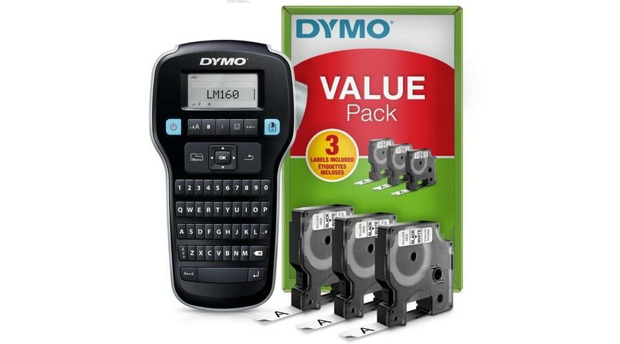 Dymo LabelManager (LM) 160 szalagnyomtató 3db szalaggal (2181012) QWERTY billentyűzet, 2181011