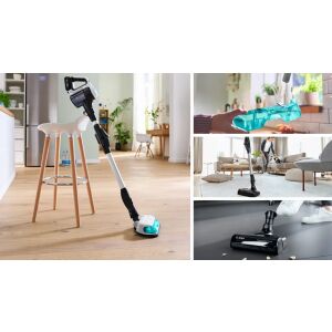 Bosch BCS71HYG3 Unlimited 7 ProHygienic Aqua cordless vacuum cleaner with accessories in use - Handheld vacuum