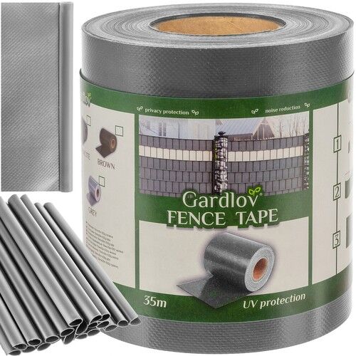 Gardlov Belátásgátló fence privacy screen tape roll, grey, 19cm x 35m, with clips