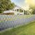 Gardlov gray privacy fence screen tape installed on fence with UV protection