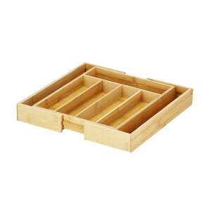 Adjustable Cutlery Tray, Bamboo and MDF, 27-40 cm Width