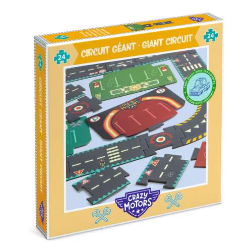 Djeco Crazy Motors Óriás Puzzle, 24 darab, karton, 3-9 éves gyerekeknek