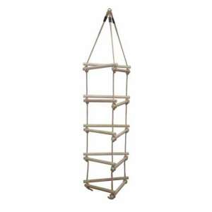 Wooden rope ladder for kids playground, 3 sided, 5 steps - Outdoor Skill Game