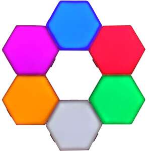 LED Modular Lamp with Touch Control, 6 Hexagons