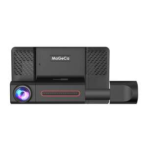 MaGeCa Triple Dash Cam, Full HD 1080P, 3 Cameras (Front+Interior+Steering), G-Sensor Collision Detection, Loop Recording, Night Vision, 4-inch Display, 170° Viewing Angle, Black