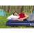 Man sleeping on Bestway inflatable guest bed in a tent