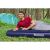 Man sleeping on a Bestway inflatable mattress while camping