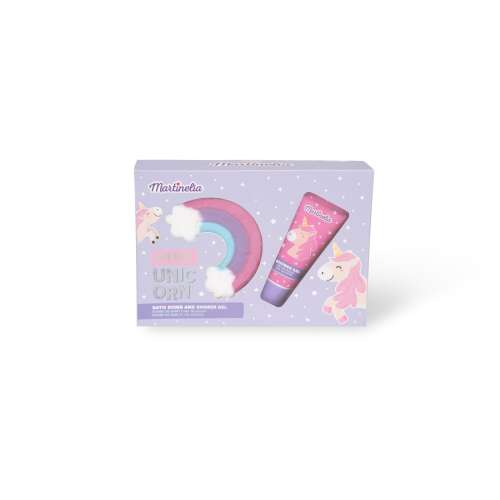 Martinelia Little Unicorn bath bomb and shower gel set, unicorn bath bomb, rainbow bath bomb, kids bath set, bath time fun