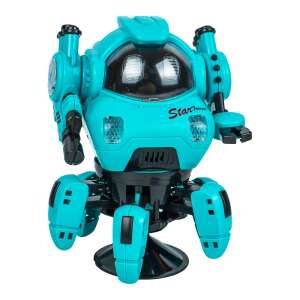 Robot jucărie Star Trooper albastru cu telecomandă, rotație de 360 de grade, dans, lumini și sunete, 18 cm - Nonbrand Jocuri interactive pentru copii