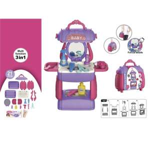 Play Set Beauty Accessories in a Suitcase, 3 in 1, Sbk, 48.5x34x13 cm, 21 Accessories, +3 years