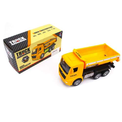 Sárga játék teherautó billenőplatóval, akkumulátoros, gyerekeknek
