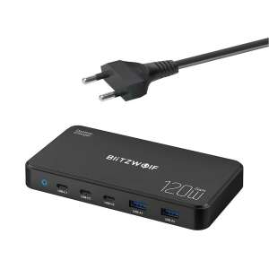Încărcător de birou Blitzwolf BW-i100 120W GaN cu 5 porturi USB - BlitzWolf