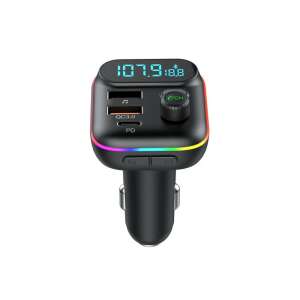 HiGi® T70 Bluetooth FM vysielač s dvojitou USB nabíjačkou, čierna - Autoelektronika