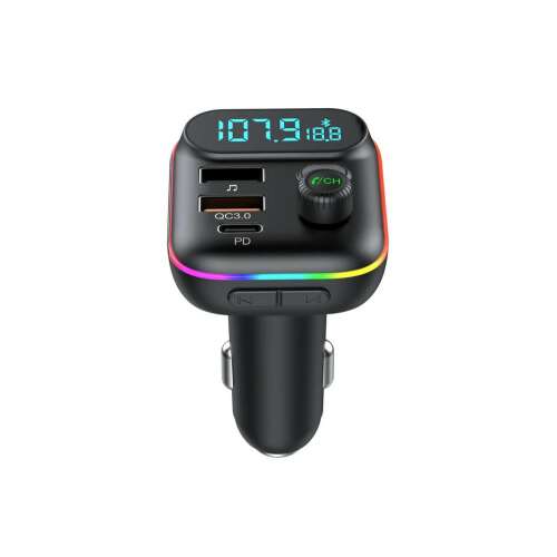 HiGi® T70 Bluetooth FM vysielač s dvojitou USB nabíjačkou, čierna