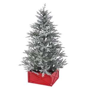 Christmas tree in a red wooden stand, 59 x 28 cm - Christmas tree stand