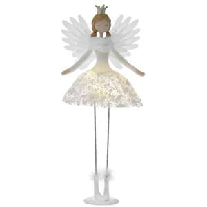 Decoratiune de Crăciun cu înger alb cu lumini, 54 cm înălțime - Nonbrand Decorațiuni de Crăciun