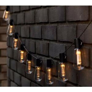 Solar Lichterkette im Edison-Stil an Ziegelwand, Warmweißes LED - Nonbrand Lichterketten