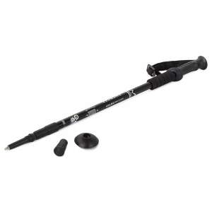 Black trekking pole with shock absorption system, 64 - 135 cm, adjustable length, with compass - Hiking pole