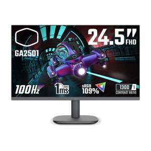 Cooler Master GA2501 24.5 inch FHD 100Hz Gaming Monitor with Adaptive Sync, 1ms Response Time, and 1300:1 Contrast Ratio - Monitor