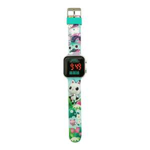 Gabby's Dollhouse digital LED watch with colorful cat print strap, featuring Gabby and her cat friends - Kids' Watch