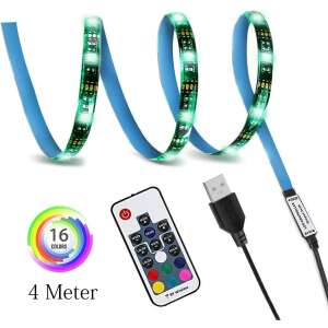 4-metrová LED páska s diaľkovým ovládaním a USB káblom, 16 farieb, podsvietenie televízora - Nonbrand LED pásy