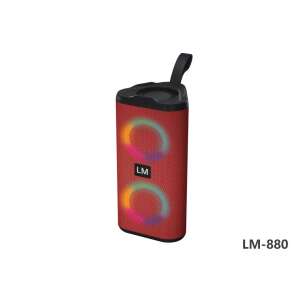 LM-880 portable bluetooth speaker with RGB lights, red color - Nonbrand Bluetooth Speaker
