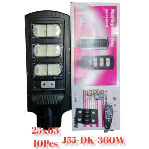 J55-DK 360W Solar Powered LED Street Light with Remote Control, IP68 Waterproof, Motion Sensor, Dusk to Dawn - Garden