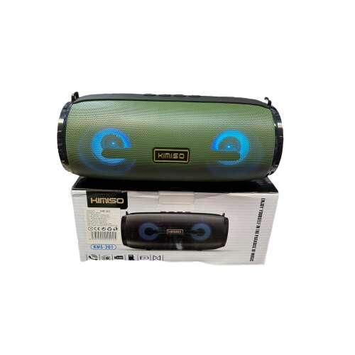 Kimiso KMS-201 portable Bluetooth speaker with LED lights, green color