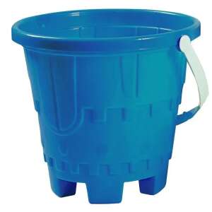 Blue plastic castle shaped sand bucket with handle for kids - Sandbox Toy