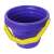 Purple plastic sand bucket with yellow handle for kids