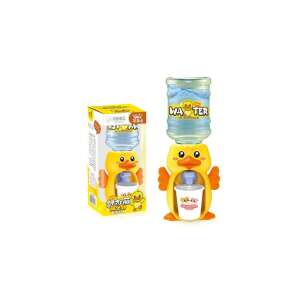 Yellow duck shaped water dispenser for kids with cup, 18cm, pretend play - Manual water dispenser