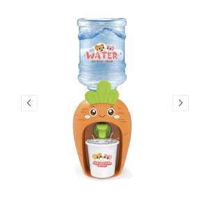Carrot shaped water dispenser for kids, with cute animal design, perfect for pretend play and encouraging healthy hydration - Manual water dispenser