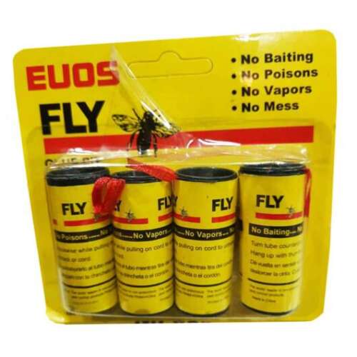 Eusos Fly Catchers, 4 pack, sticky fly traps, no bait, no poisons, no vapors, no mess