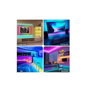Faklya RGB LED páska 5050/2x5m, zmena farby, inteligentné osvetlenie domácnosti, obývacia izba, spálňa, bar, počítač, domáca dekorácia - Nonbrand LED pásy