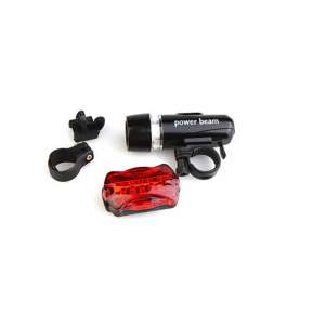 R&D Power Beam bike light set, front and rear lights, black - Bicycle Light
