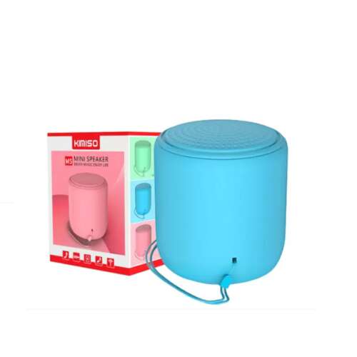 Kimiso M5 Mini Bluetooth Speaker, portable, wireless, compact, blue, with charging cable