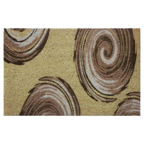 Coconut fiber doormat with circle design, 40x60 cm
