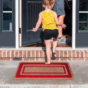 Red Coir Doormat, 33x60 cm