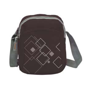 BT6445 shoulder bag, brown with geometric pattern, polyester - Shoulder Bag