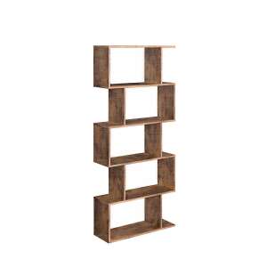 Zigzag bookshelf, brown, 70x24x190.5 cm - Bookshelve & standing shelve