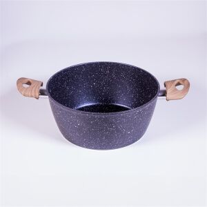 TOO KT-414 24cm Granit Kochtopf mit Holzgriffen - Pfannen, Abendessen, Küchenmesser, Besteck-Sets und Töpfe