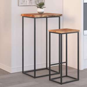 vidaXL akácfa kisasztal természetes éllel, 40x40x2,5 cm - Konzolasztal