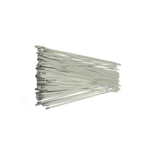 Edelstahl-Kabelbinder, 5 mm breit, 200 mm lang, Packung mit 50 Stück