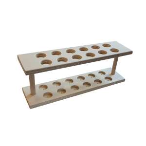 Wooden test tube rack, 12 slots, for 16 and 18mm diameter test tubes - Kitchen Utensils & Gadget