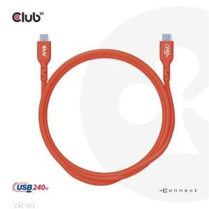Club3D USB-C - USB-C kábel, 3 méter, 240W, narancssárga - USB kábel