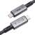 Akyga AK-USB-45 USB4 típusú C 40Gb/s 240W 1m kábel, csatlakozók közeli képe