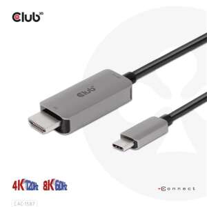 Club3D USB Gen2 Type-C - HDMI 4K120Hz 8K60Hz HDR10 DSC1.2 aktív kábel, 3m/9.84ft - Club3D