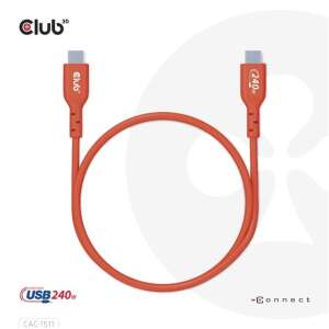 Club3D USB-C - USB-C kábel, 240W, 1 méter, narancssárga - USB kábel