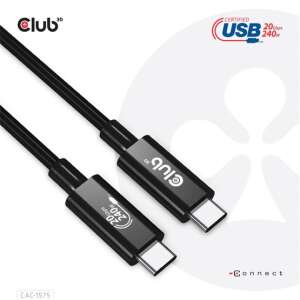 Club3D USB4 Gen2x2 Type-C kétirányú USB-IF tanúsítvánnyal rendelkező kábel, videó akár 4K60Hz-ig, Data 20Gbps, PD 240W(48V/5A) EPR, 2m/6.56ft - Club3D